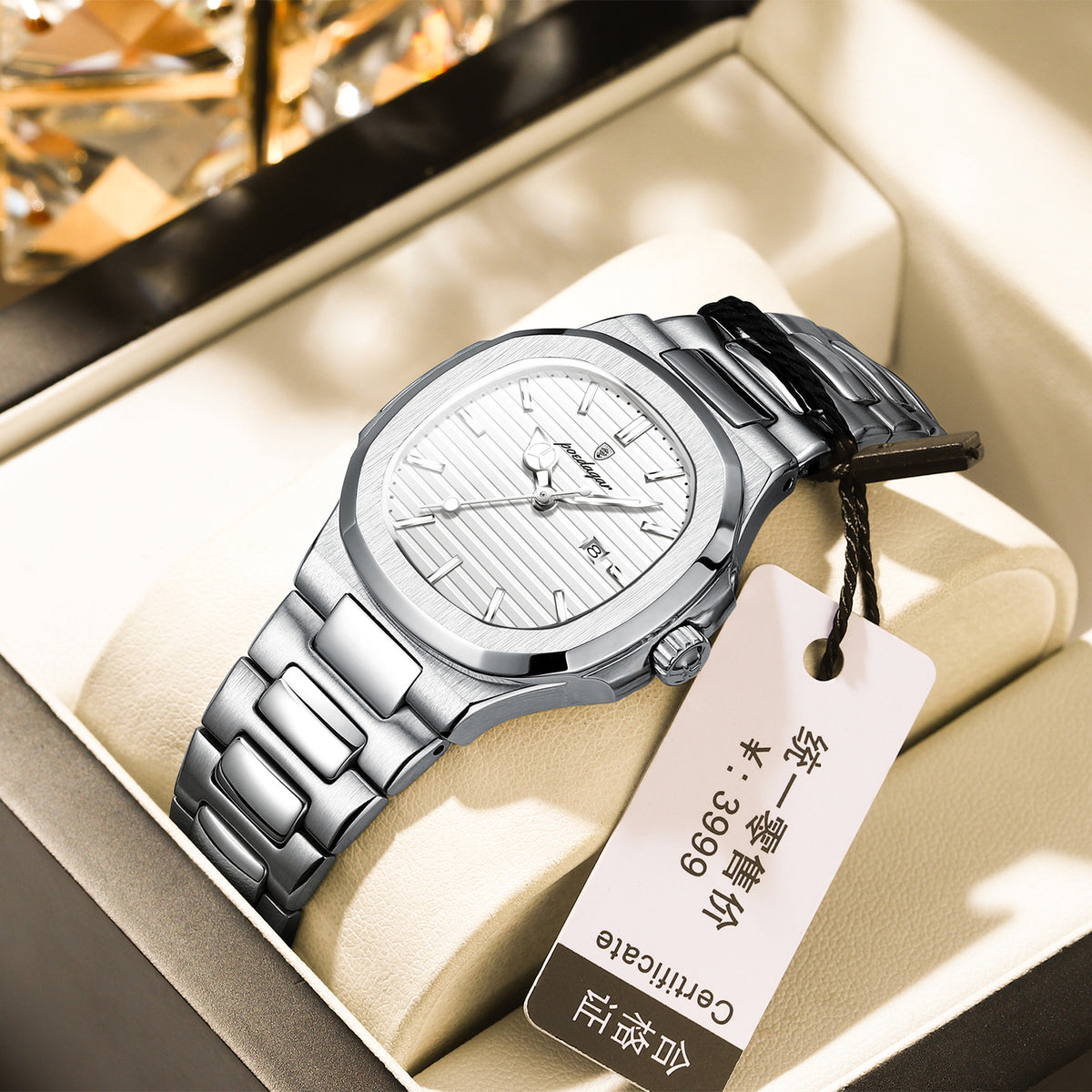 Women's Gold Blue Quartz Watch - Steel Band, Waterproof