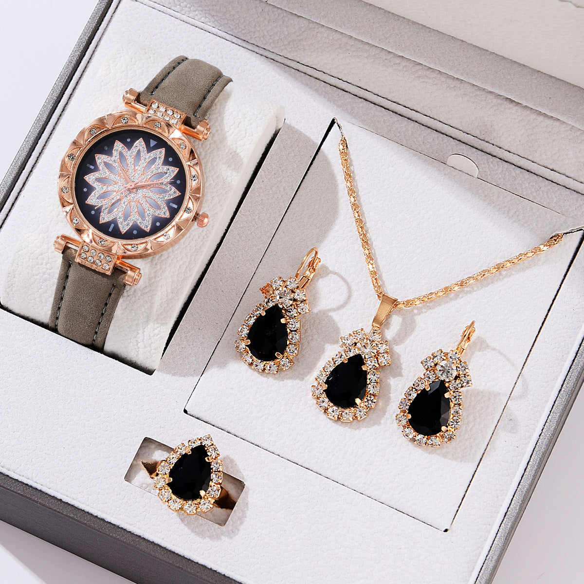 Women's White Watch and Bracelet Set - Quartz