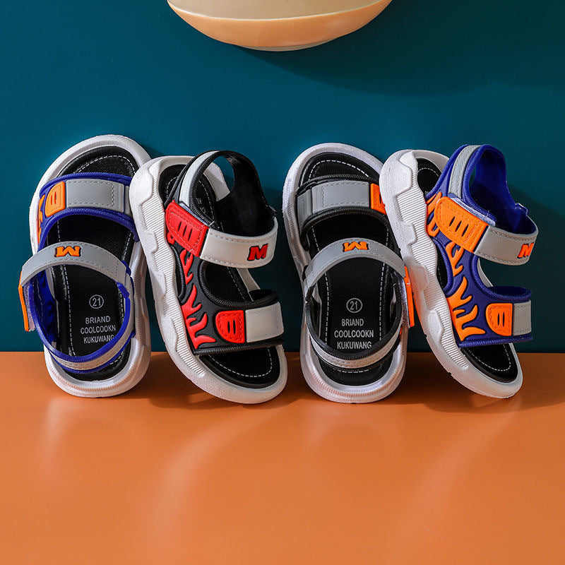 Children's Sandals Men's 2021 Summer New Style Handsome Little Boys Middle-Grade Children Primary School Non-Slip Soft Bottom Baby Beach Shoes
