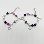 European and American cross-border bracelet couple bestie black and white dice hip-hop handmade guitar microphone five-pointed star hand jewelry