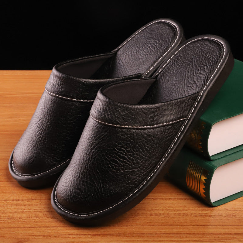 Unisex Leather Slip-On House Slippers | Aladinae