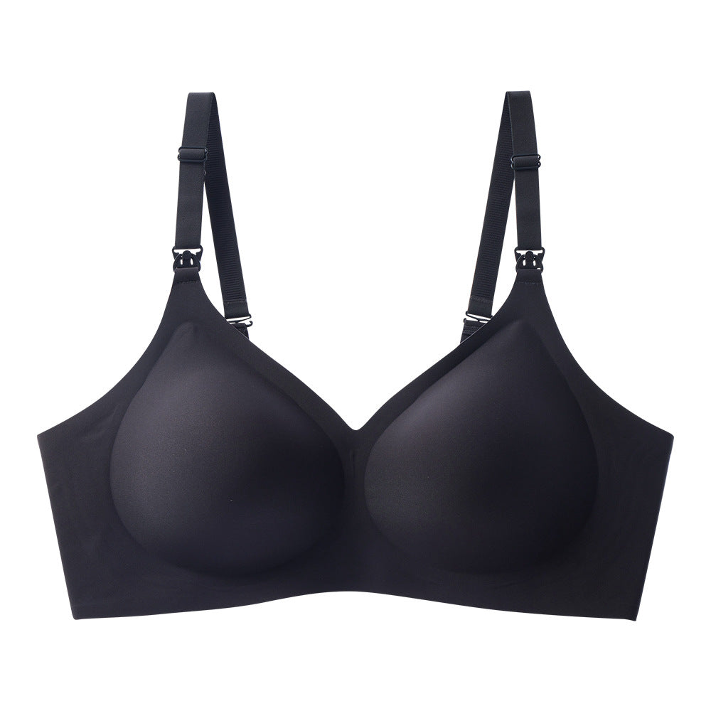 Amazon cross-border lingerie, European and American style, jelly-like, wire-free, comfortable, anti-sagging, plus-size nursing bra with padding.