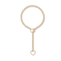 Amazon Style Wide Y Ring Sliding Chain Necklace Handmade Punk Cuban Stainless steel Chain Necklace