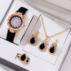 Women's White Watch and Bracelet Set - Quartz