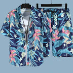 Men's Hawaiian Floral Shirt & Shorts Beach Set | Aladinae