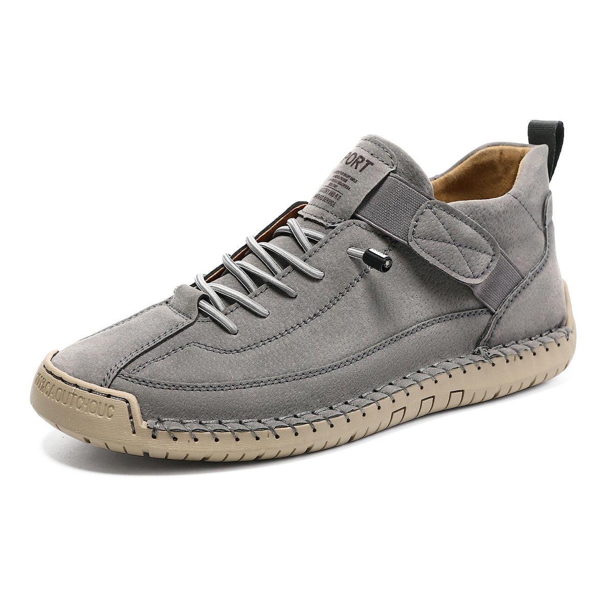 Women's Military Green Flat Boots - Hand-Stitched