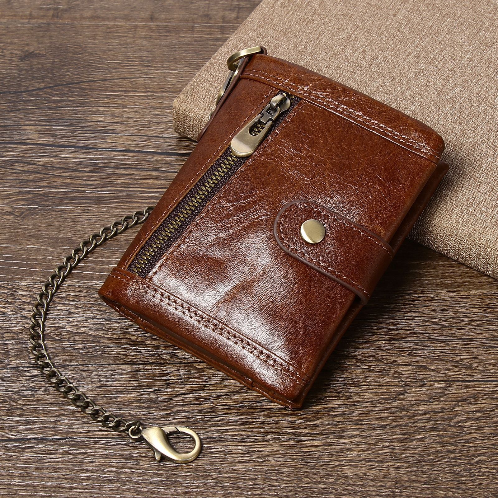 Men's RFID Anti-Theft Genuine Leather Coin Wallet | Aladinae