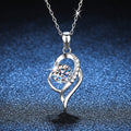 S925 sterling silver necklace with a one-carat moissanite heart-shaped pendant, high-carbon stone, Valentine's Day gift, factory direct sales.