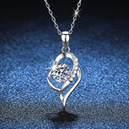 S925 sterling silver necklace with a one-carat moissanite heart-shaped pendant, high-carbon stone, Valentine's Day gift, factory direct sales.