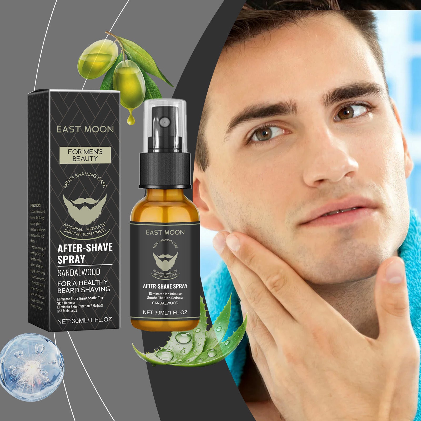 EAST MOON Men's Aftershave Soothing & Cooling Spray | Aladinae