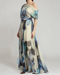 2025 Cross-Border Summer New European and American Bohemian Resort Style Lace-up Lolita Full Skirt Printed Dress