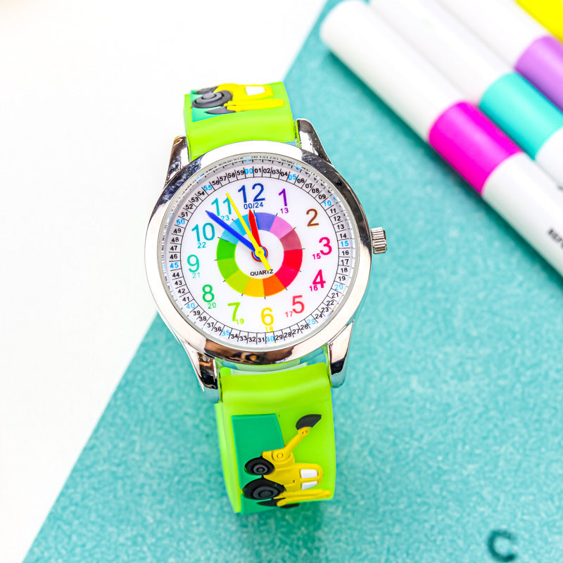 Kids' Black Quartz Watch - Waterproof, 34mm