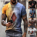 Men's Playing Card Print Casual T-Shirt | Aladinae