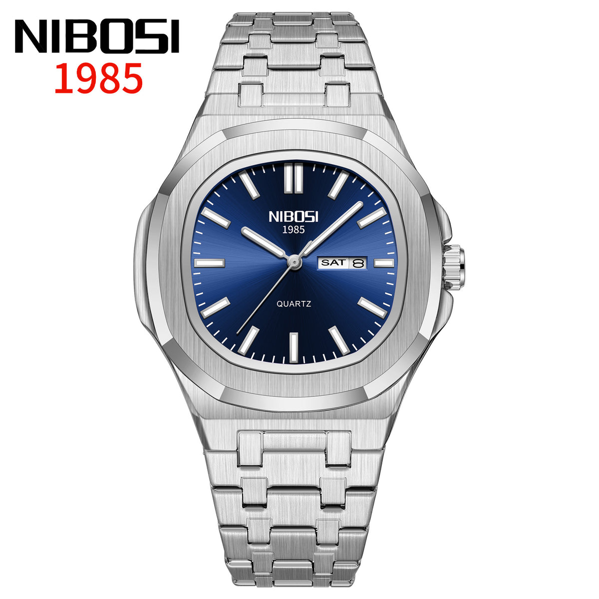 Men's Black Steel Quartz Watch - Waterproof, Luminous