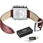 LIGE new electronic quartz dual display watch men's waterproof watch multi-function electronic watch quartz watch