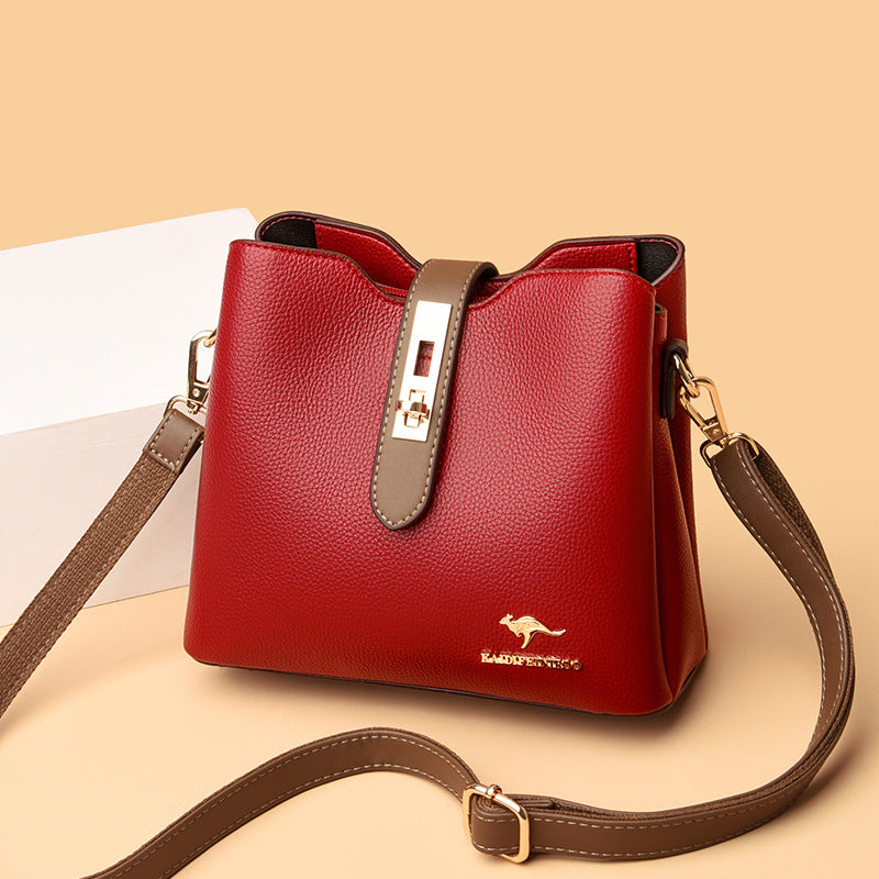 Bag women's bag new style 2021 Messenger shoulder bag women hit color fashion women's bucket bag women Europe and America one piece dropshipping