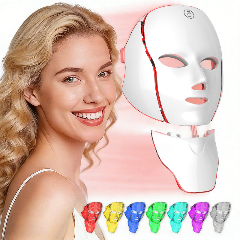 Cross-border seven-color facial mask beauty device, home beauty facial mask skin rejuvenation device, color light beauty facial mask facial mask device beauty device