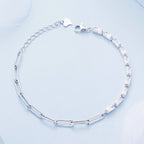 Aifle simple original sterling silver s925 chain zircon bracelet platinum-plated simple round ring bracelet