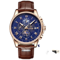 Men's Moon Phase Chronograph Watch – Quartz | Aladinae
