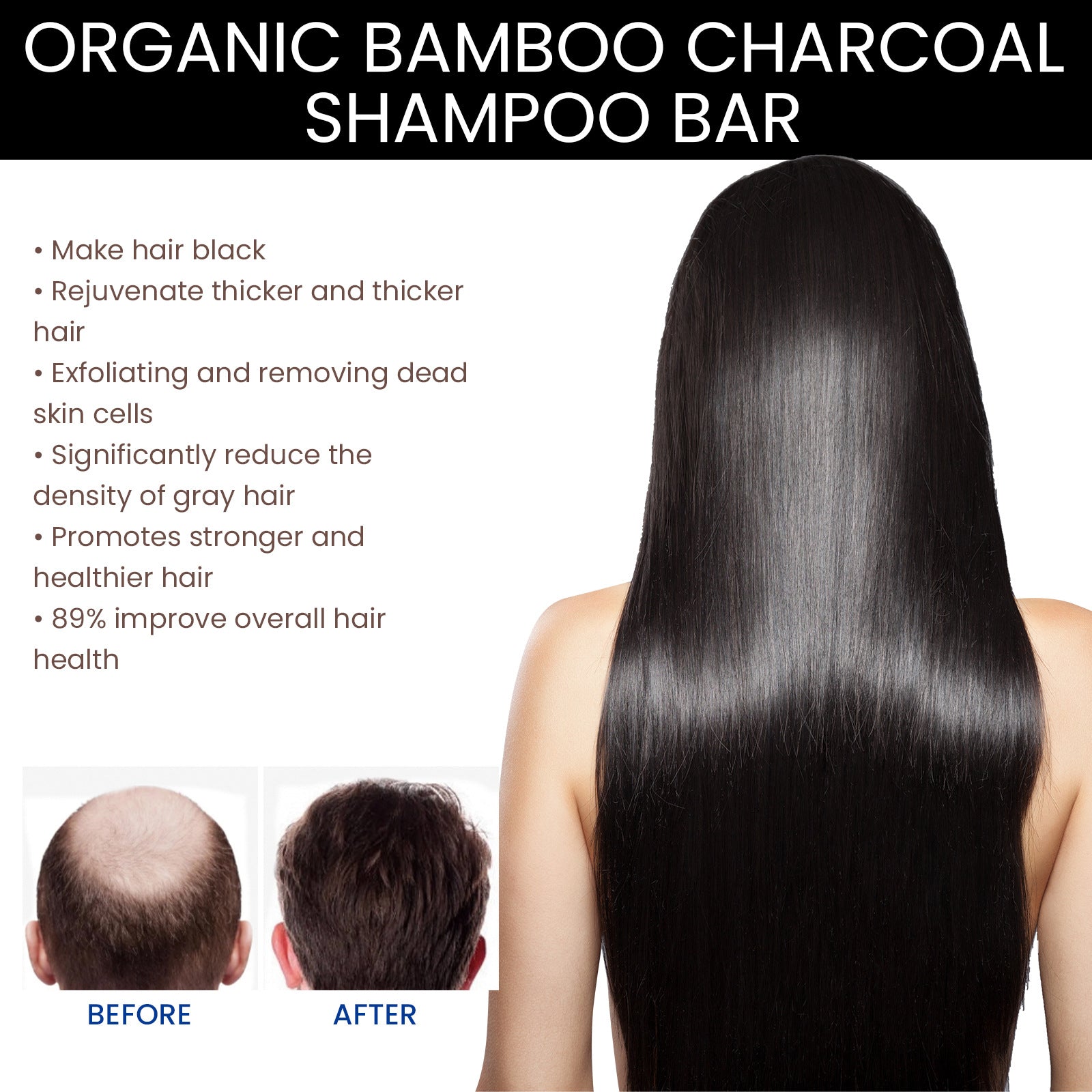 OUHOE Bamboo Charcoal Shampoo Soap – Deep Cleansing | Aladinae