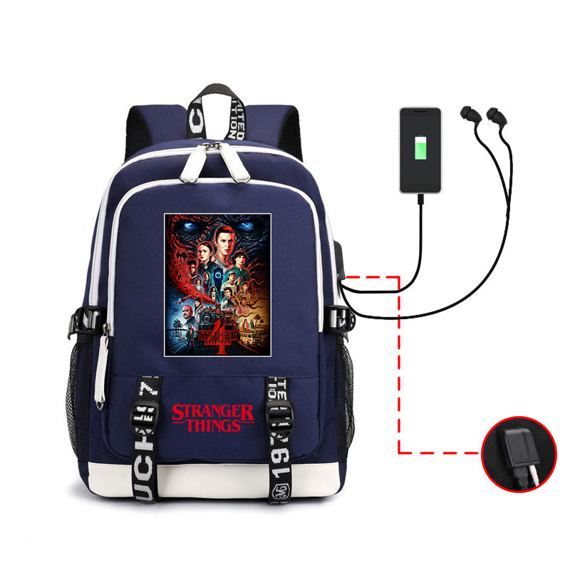 Cross-border Stranger Things Stranger Things4 peripheral backpack student school bag business computer bag