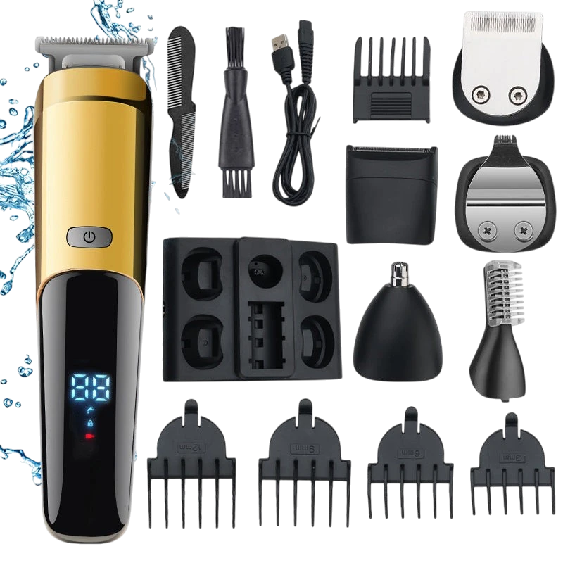 6-in-1 Men's Hair Clipper & Grooming Kit – Waterproof | Aladinae