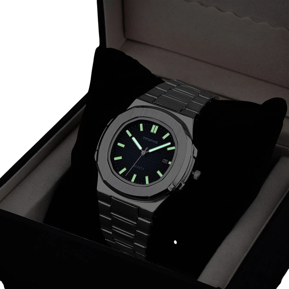Men's Blue Dual Calendar Steel Watch | Aladinae