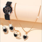 Women's White Heart-Design Quartz Watch - Silicone Strap