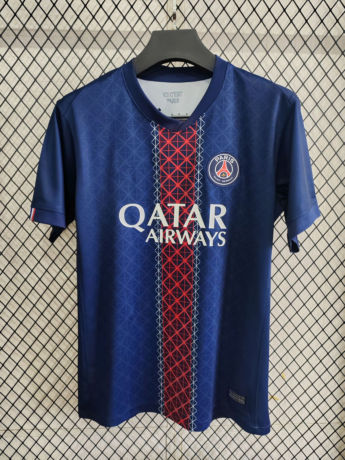 Men's Short-Sleeve Football Jersey - Polyester, Striped