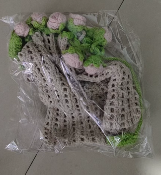 Cross-border rose bouquet blanket bucket bag handmade crochet knitting material kit wool knitting crossbody bag handmade crochet