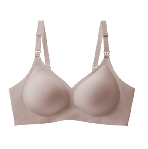 Amazon cross-border lingerie, European and American style, jelly-like, wire-free, comfortable, anti-sagging, plus-size nursing bra with padding.